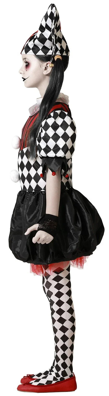 Disfraz de Arlequina Demoníaca para Niña Payasos Asesinos Atosa